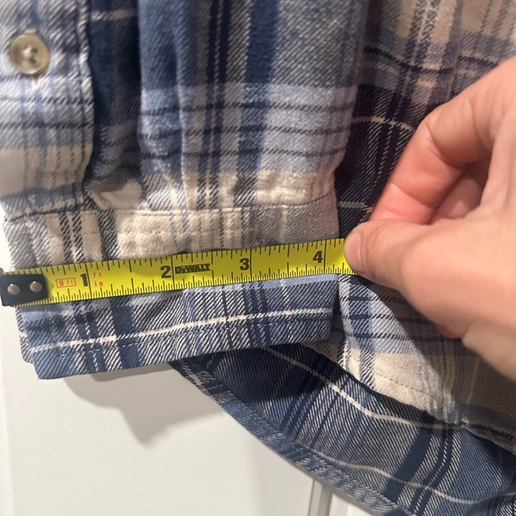 Men's Weatherproof Blue Plaid Flannel Long Sleeve Button Down Shirt L - Picture 13 of 13